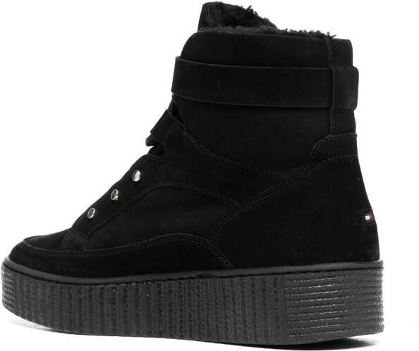 Tommy Hilfiger shearling-lined flatform boots Black