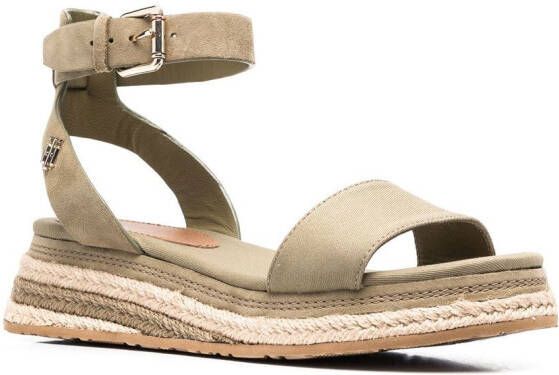 Tommy Hilfiger side logo-plaque detail sandals Green