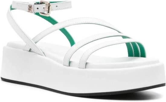 Tommy Hilfiger strappy leather platform sandals White