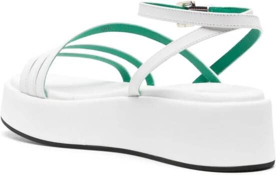 Tommy Hilfiger strappy leather platform sandals White