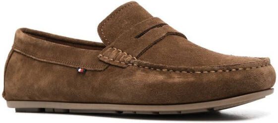 Tommy Hilfiger suede leather loafers Brown