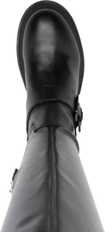 Tommy Hilfiger thigh-high faux-leather boots Black