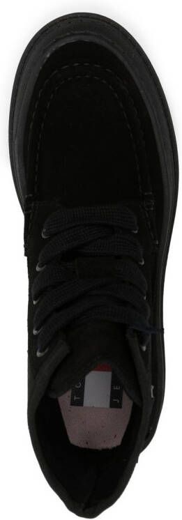 Tommy Jeans 40mm logo-patch lace-up boots Black