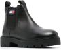 Tommy Jeans 40mm logo-patch leather boots Black - Thumbnail 2