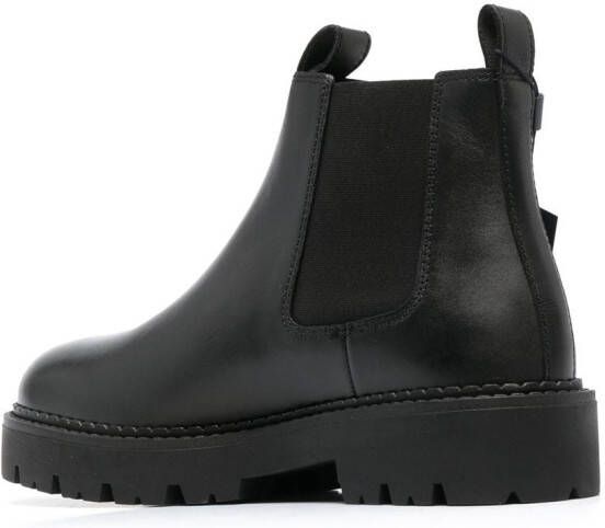 Tommy Jeans 40mm logo-patch leather boots Black