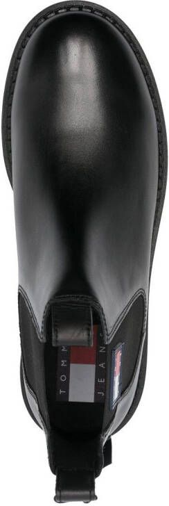 Tommy Jeans 40mm logo-patch leather boots Black