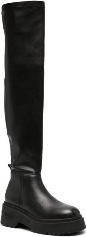 Tommy Jeans 60mm round-toe leather boots Black