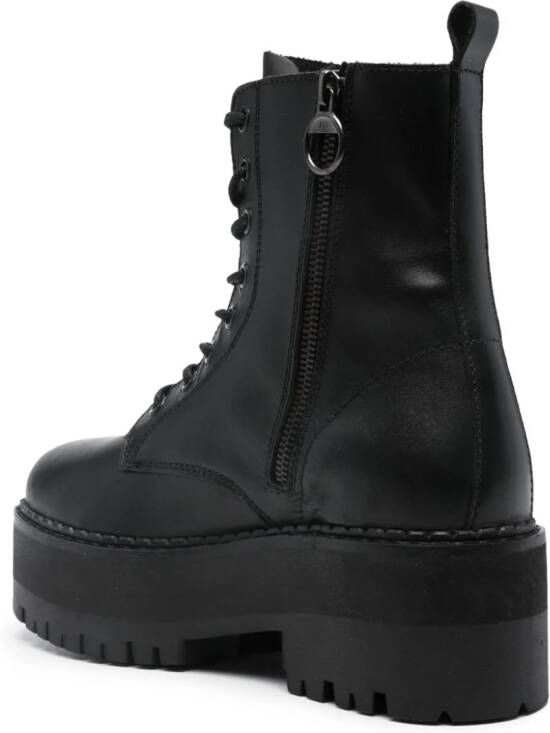 Tommy Jeans 60mm zip-up leather ankle boots Black