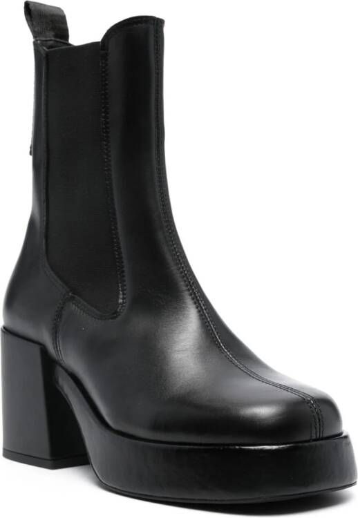 Tommy Jeans Chelsea 80mm leather chunky boots Black