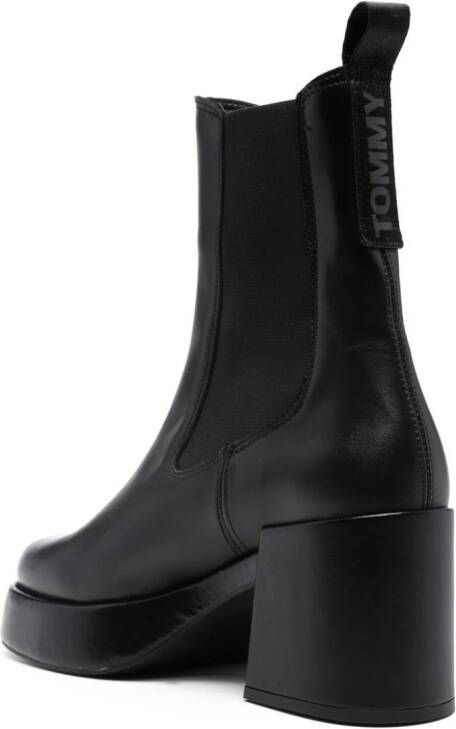 Tommy Jeans Chelsea 80mm leather chunky boots Black