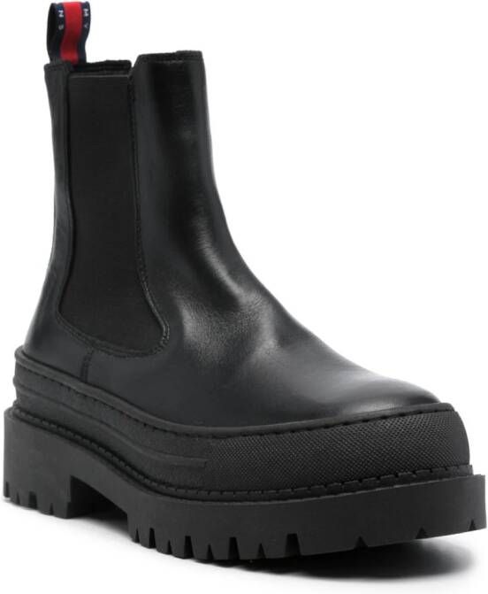 Tommy Jeans Chelsea foxing leather boot Black