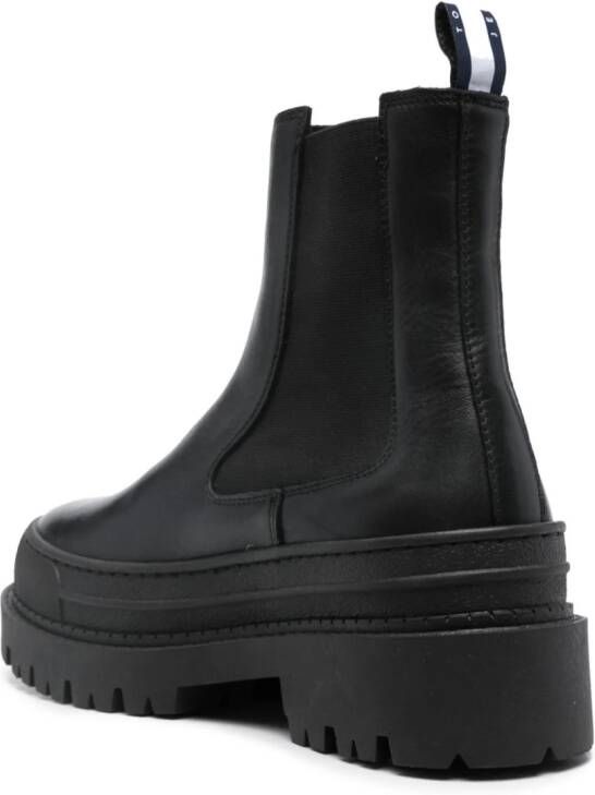 Tommy Jeans Chelsea foxing leather boot Black
