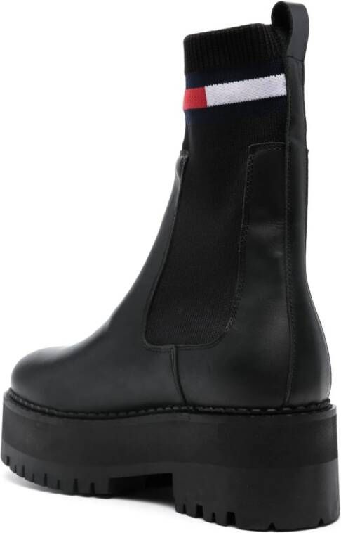 Tommy Jeans Flatform chelsea boots Black