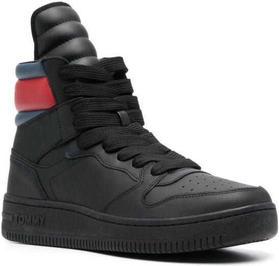 Tommy Jeans high-top lace-up sneakers Black