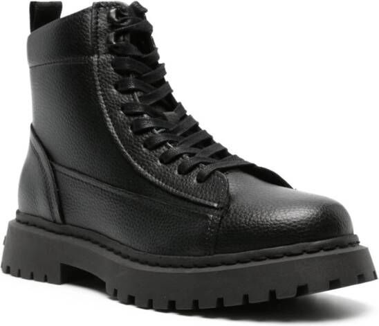 Tommy Jeans lace-up ankle leather boots Black