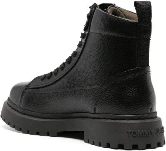 Tommy Jeans lace-up ankle leather boots Black