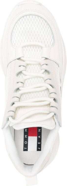 Tommy Jeans logo-detail low-top leather sneakers Neutrals