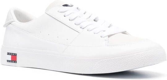 Tommy Jeans logo-detail low-top leather sneakers White