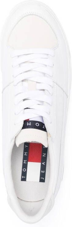 Tommy Jeans logo-detail low-top leather sneakers White