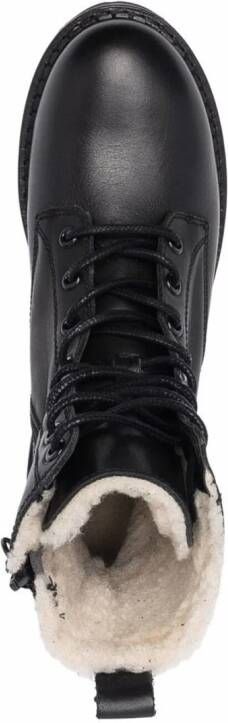 Tommy Jeans logo flag lace-up boots Black