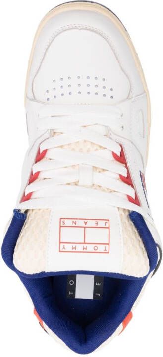 Tommy Jeans logo-motif leather sneakers White