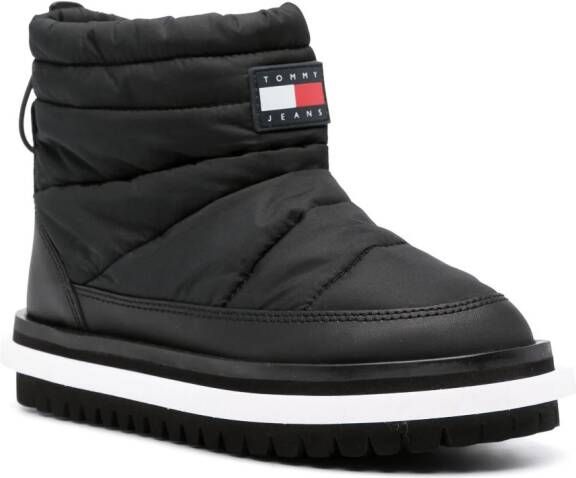 Tommy Jeans logo-patch padded ankle boots Black
