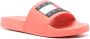 Tommy Jeans logo-patch round-toe slides Pink - Thumbnail 2