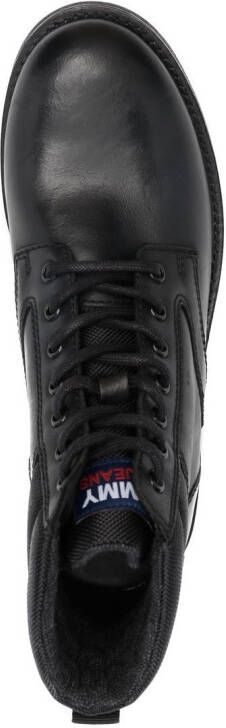 Tommy Jeans padded-ankle lace-up boots Black