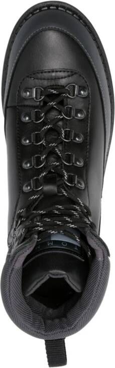 Tommy Jeans panelled leather boots Black