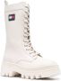 Tommy Jeans Twelve logo-patch leather boots White - Thumbnail 2