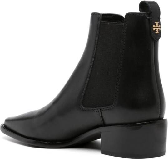 Tory Burch 40mm pull-on leather ankle boots Black