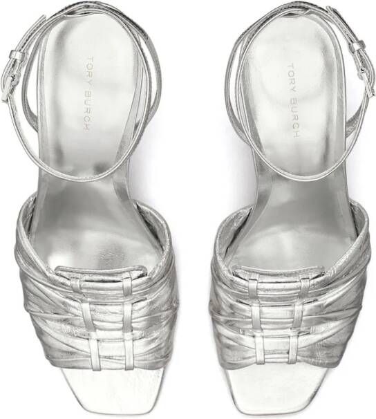 Tory Burch 85mm metallic leather sandals Silver