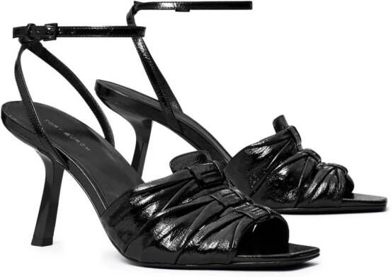 Tory Burch 85mm ruched leather sandals Black