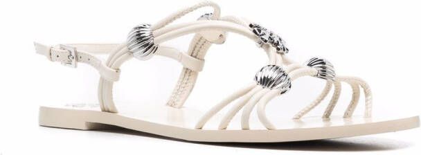Tory Burch bead-detail strappy sandals White