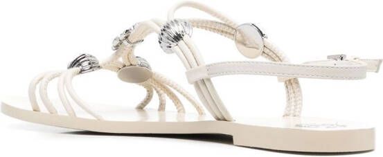 Tory Burch bead-detail strappy sandals White