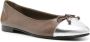 Tory Burch bow-detail leather ballerina shoes Brown - Thumbnail 2