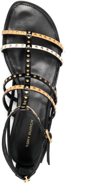 Tory Burch Capri gladiator studded sandals Black