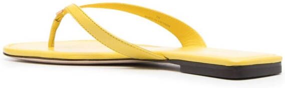 Tory Burch Capri logo-plaque flip-flops Yellow