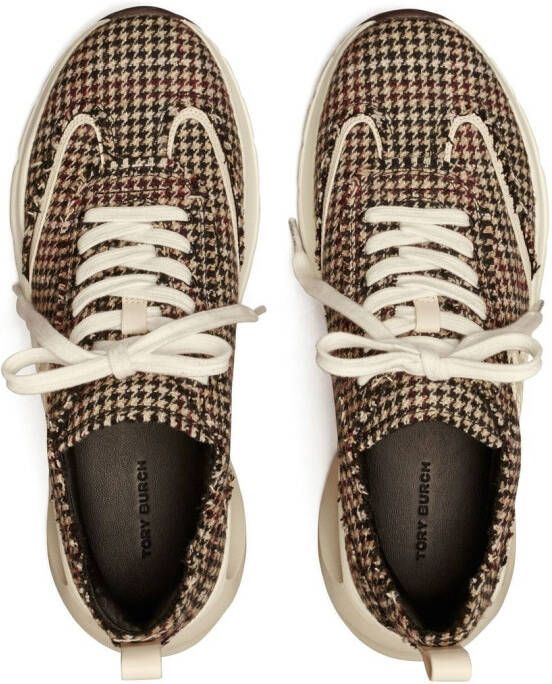 Tory Burch Clover Metallic Low-Top Court Sneakers