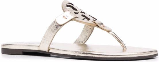 Tory Burch Ciabatte Miller metallic-effect sandals Gold