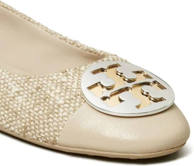 Tory Burch Claire cap-toe ballerina shoes Neutrals