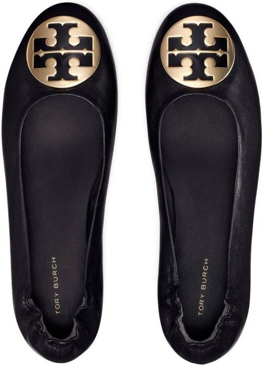 Tory Burch Claire leather ballerina shoes Black