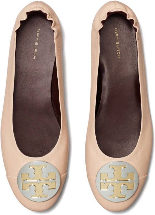 Tory Burch Claire leather ballerina shoes Pink