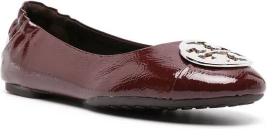 Tory Burch Claire leather ballerina shoes Red