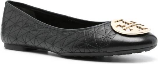 Tory Burch Claire quilted ballerina shoes Black