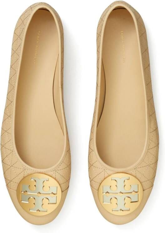 Tory Burch Claire quilted ballerina shoes Neutrals