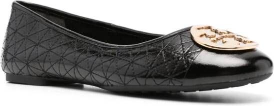 Tory Burch Claire quilted leather ballerinas Black