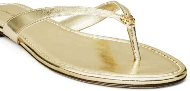 Tory Burch Classic leather flip-flops Gold