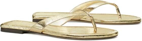 Tory Burch Classic leather flip-flops Gold