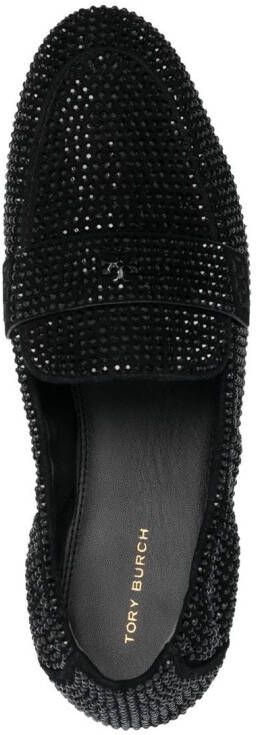 Tory Burch crystal embellished loafers Black
